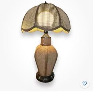 Ultimate Vintage MCM Rattan &‎ Glass Globe Lamp
